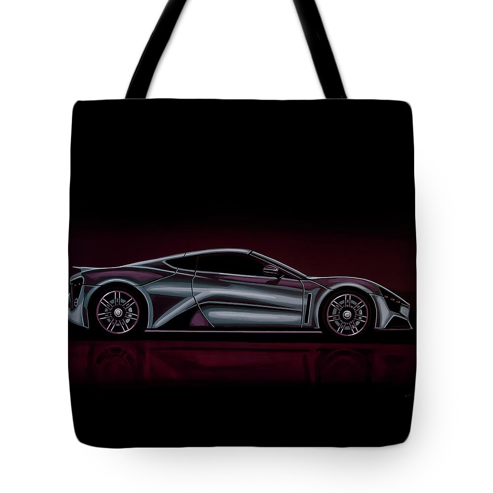 Zenvo St1 Tote Bag featuring the painting Zenvo ST1 2009 Painting by Paul Meijering
