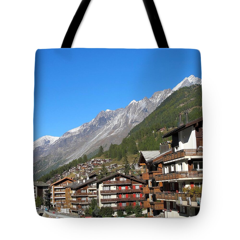 Zermatt Tote Bag featuring the photograph Zermatt view by Sue Morris