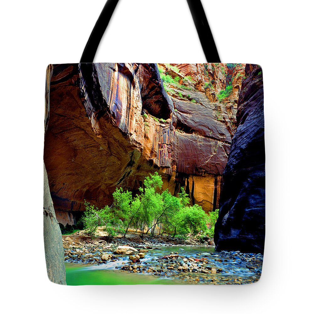 Utah Tote Bag featuring the photograph Zion Narrows #2 by Frank Houck