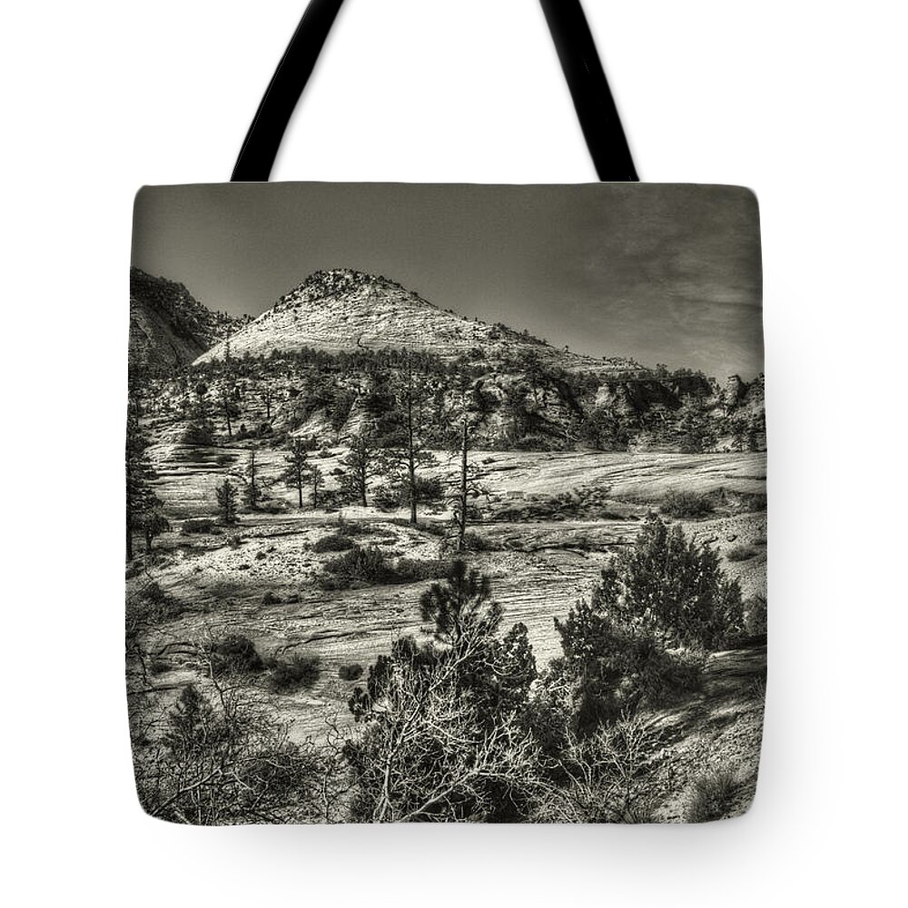 Uplifting Tote Bag featuring the photograph Zion National Park along Rt 9 by Roger Passman