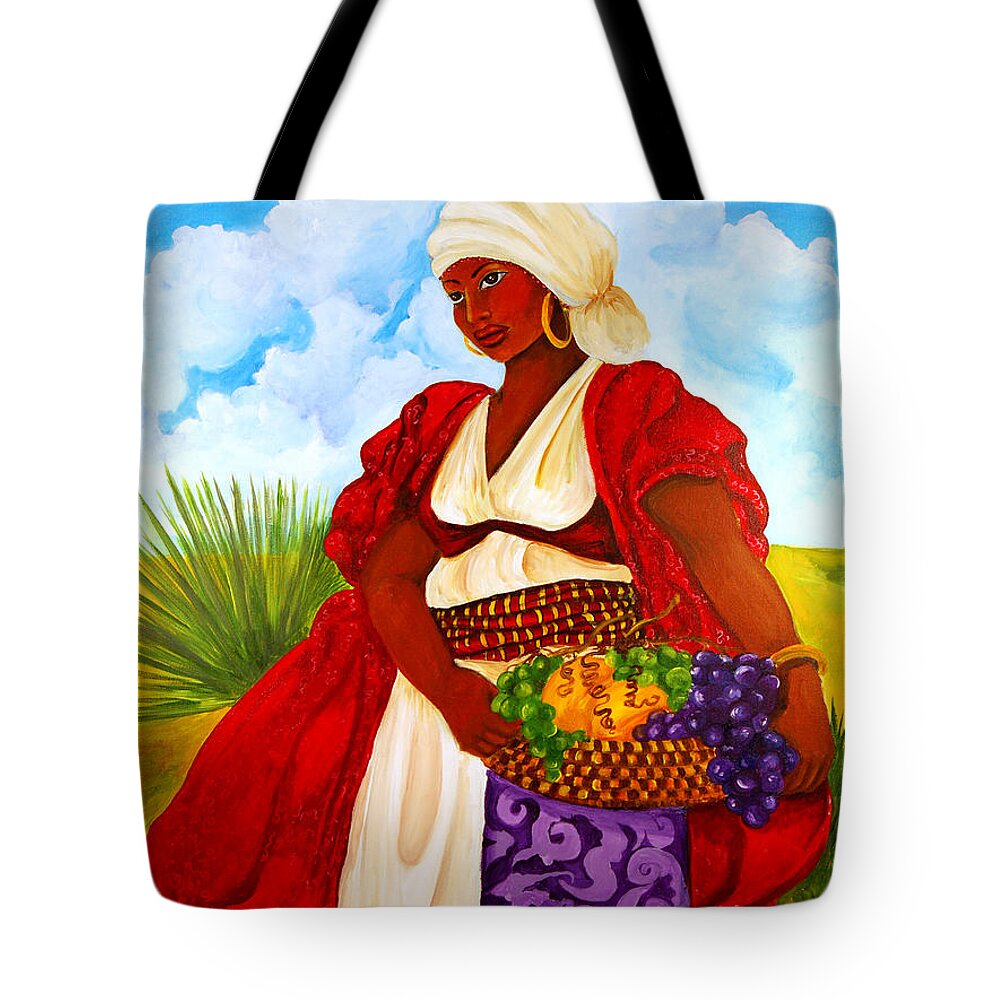 Gullah Tote Bag featuring the painting Zipporah by Diane Britton Dunham