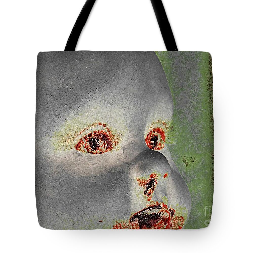 Zombie Tote Bag featuring the photograph Zombie Baby Three by Beverly Shelby