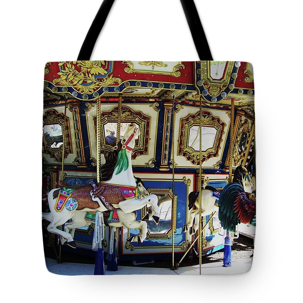 Carousel Tote Bag featuring the photograph Zoo Carousel by Julie Rauscher
