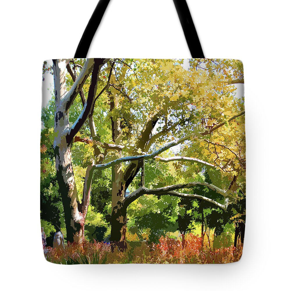 St. Louis Zoo Tote Bag featuring the photograph Zoo Trees by John Lautermilch