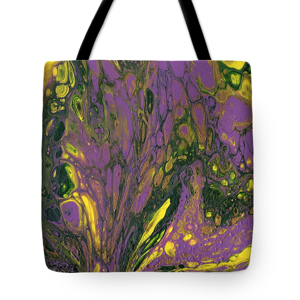 Acrylic Pouring Tote Bag featuring the painting Zydeco by Marionette Taboniar