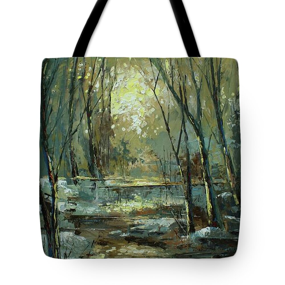 Landscape Tote Bag featuring the painting ' Hidden Gate' by Michael Lang