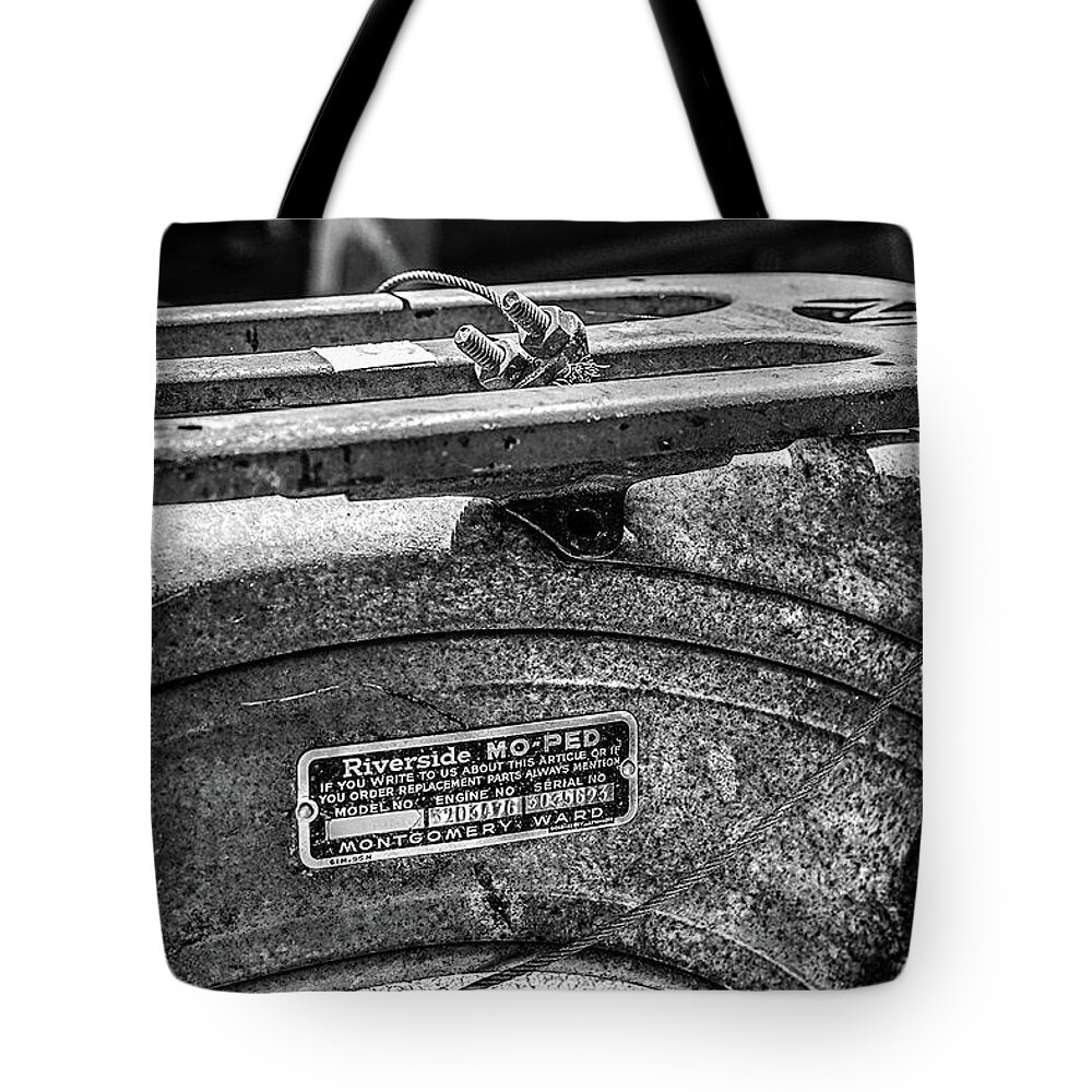 Moped Tote Bag featuring the photograph 036 - Riverside Mo-Ped by David Ralph Johnson