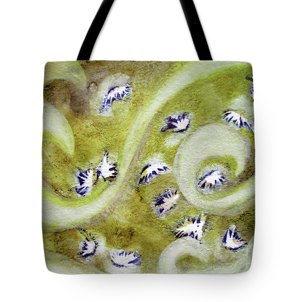 Paintings Tote Bag featuring the painting 07 Dandy Seeds in the Wind by Kathy Braud