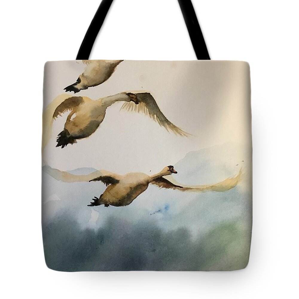 Let’s Fly Tote Bag featuring the painting 1082019 by Han in Huang wong