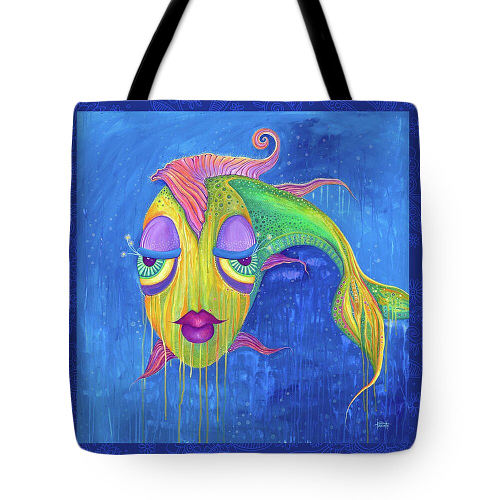Fish Tote Bag featuring the digital art A Beautiful Shade of Broken by Tanielle Childers