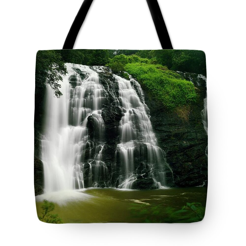 Scenics Tote Bag featuring the photograph Abbey Falls #1 by © Arvind Balaraman