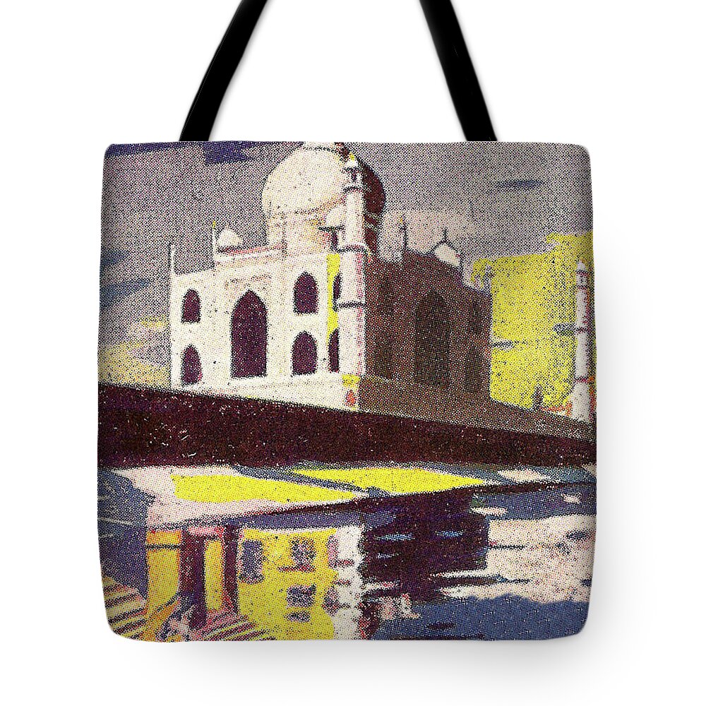 Agra Tote Bag featuring the digital art Agra, Taj Mahal, India #1 by Long Shot