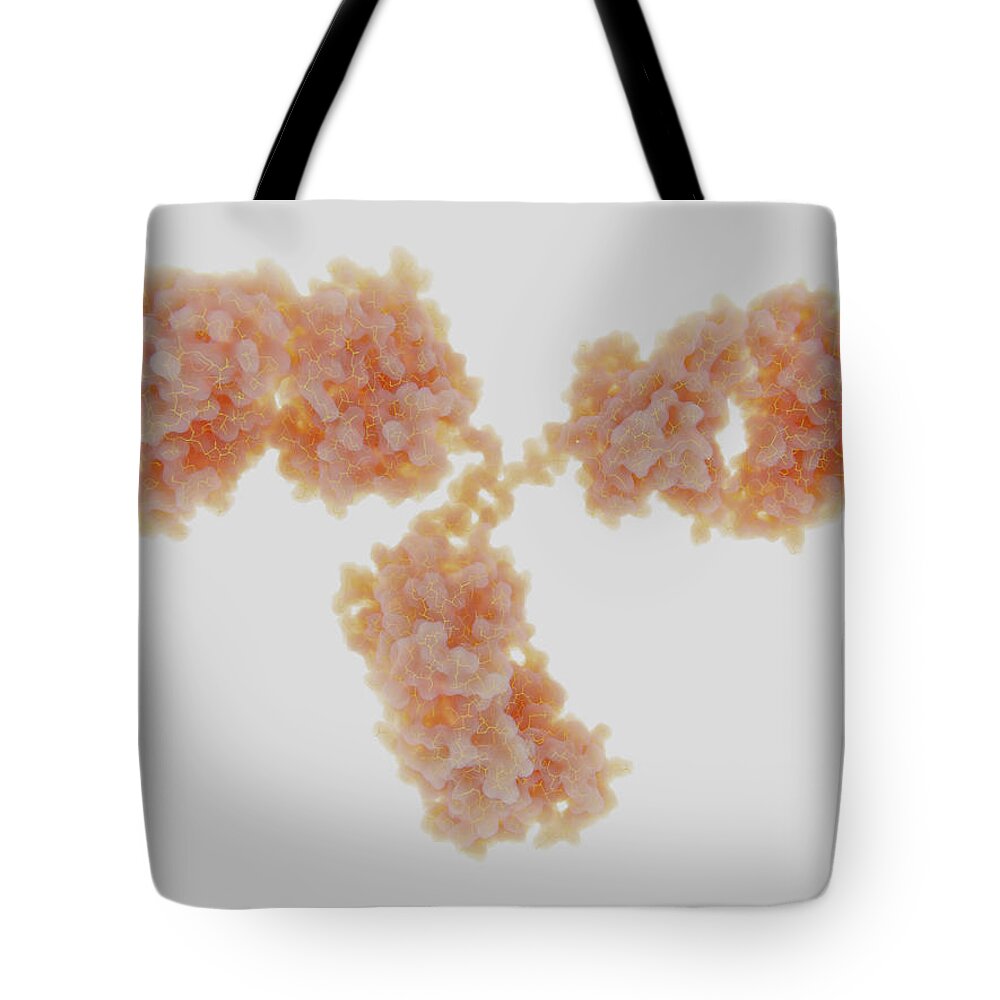 3d Structure Tote Bag featuring the photograph Antibody Molecule #1 by Juan Gaertner