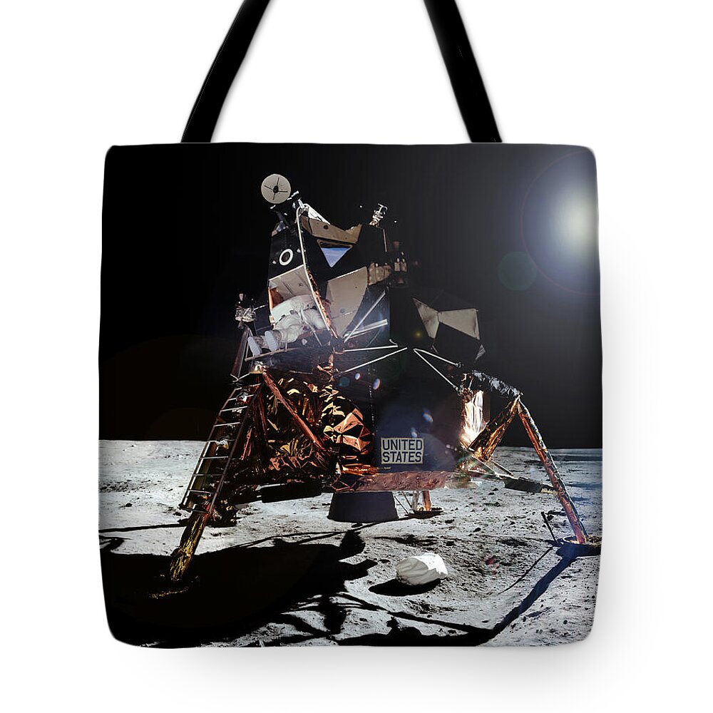 1969 Tote Bag featuring the photograph Apollo 11, Buzz Aldrin Egress, 1969 #1 by Science Source