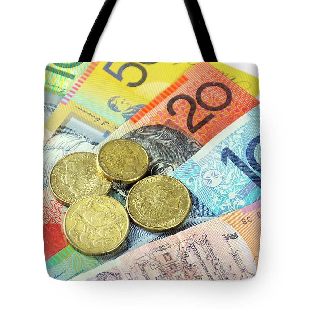 Money Tote Bag featuring the photograph Australian Money concept #1 by Milleflore Images