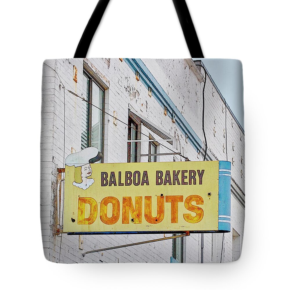 Balboa Tote Bag featuring the photograph Balboa Bakery Donuts by Carol Leigh