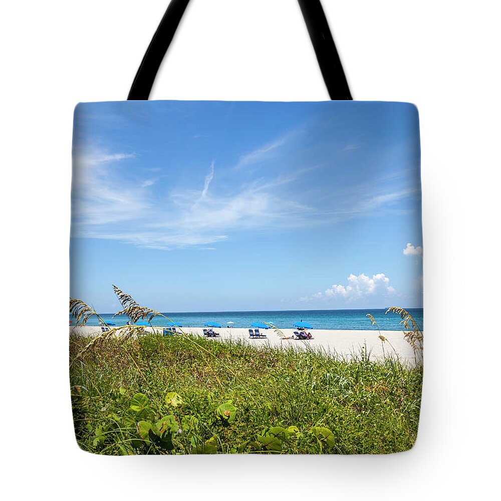 Estock Tote Bag featuring the digital art Beach #1 by Lumiere