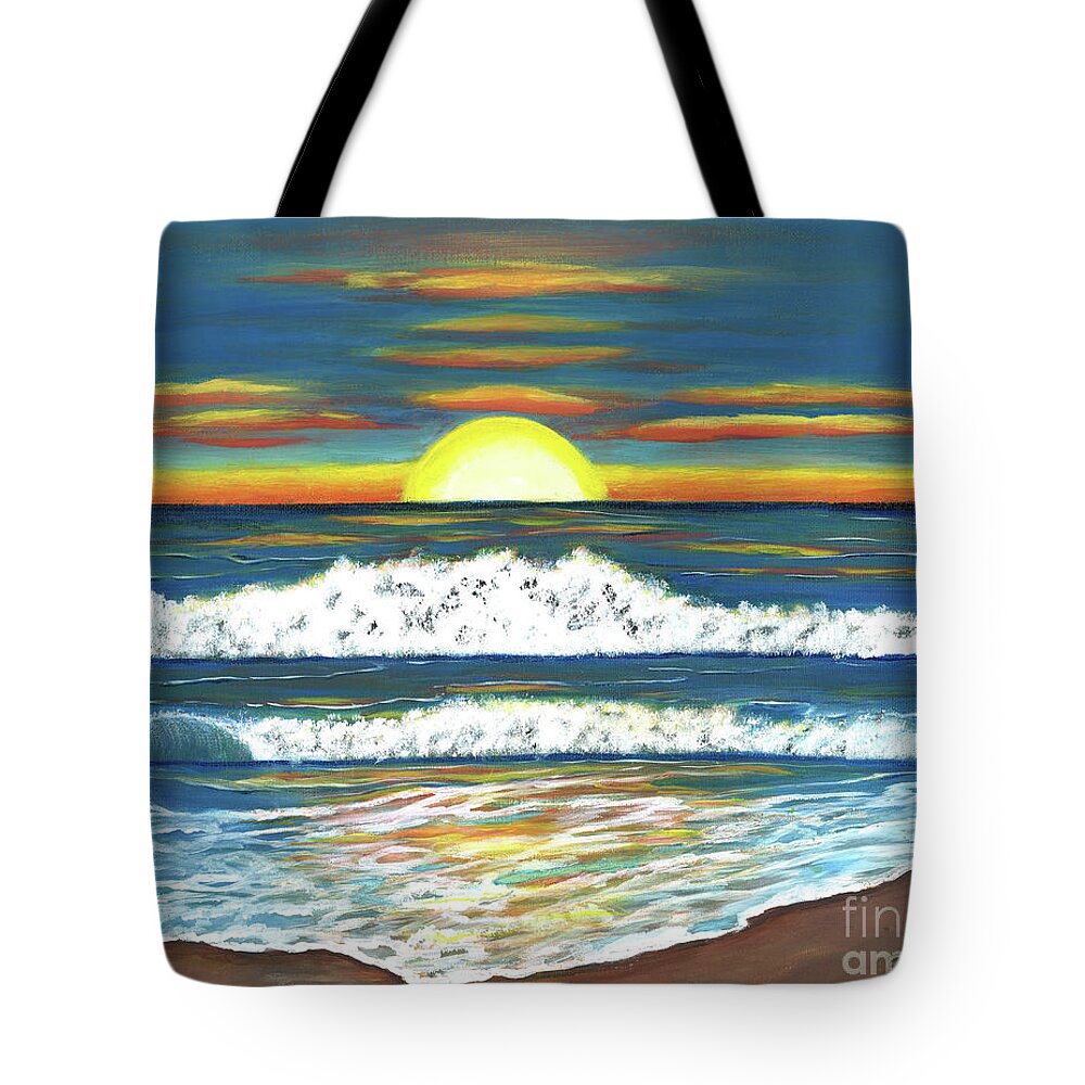 Sunset Tote Bag featuring the painting Sundown by Elizabeth Mauldin