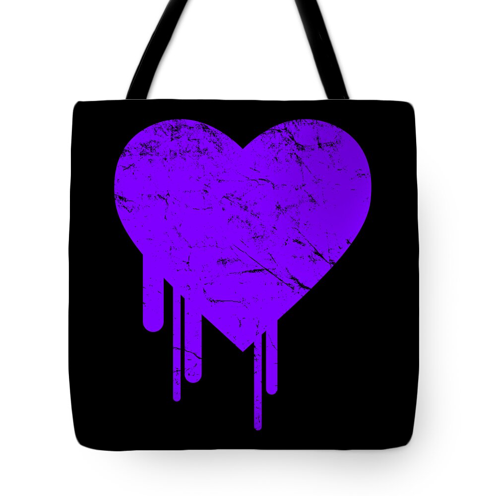 Cool Tote Bag featuring the digital art Bleeding Purple Heart #1 by Flippin Sweet Gear