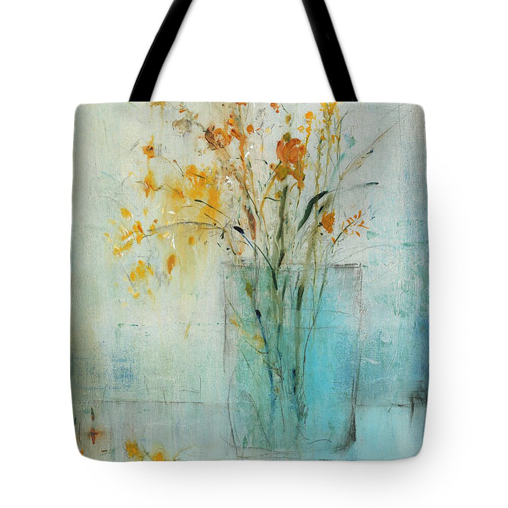 Botanical Tote Bag featuring the painting Blue Container I #1 by Tim Otoole