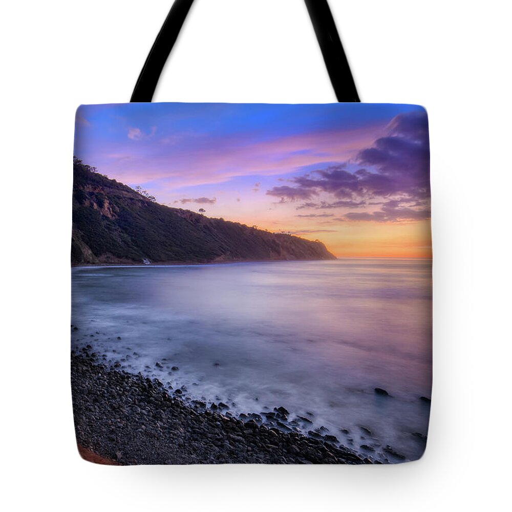Beach Tote Bag featuring the photograph Bluff Cove after Sunset #1 by Andy Konieczny