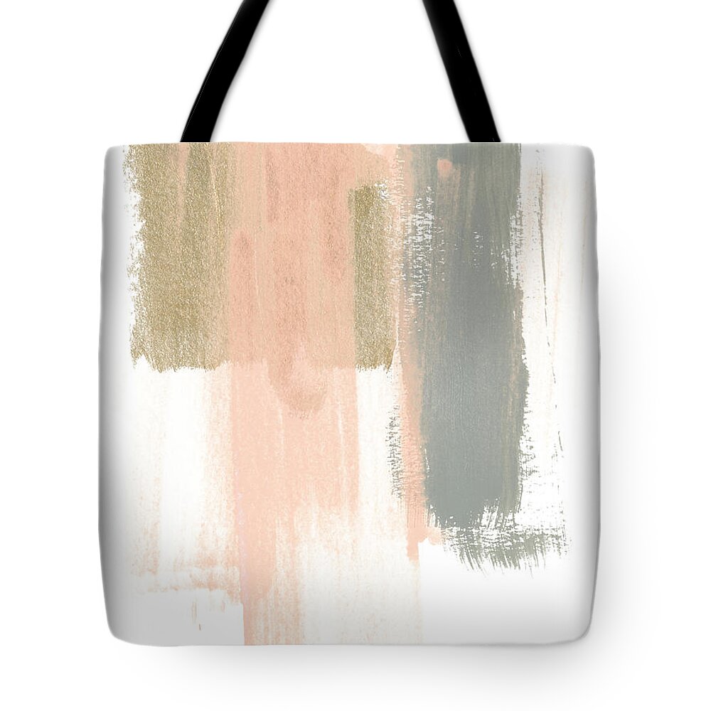 Abstract Tote Bag featuring the painting Blush Abstract Iv by June Erica Vess