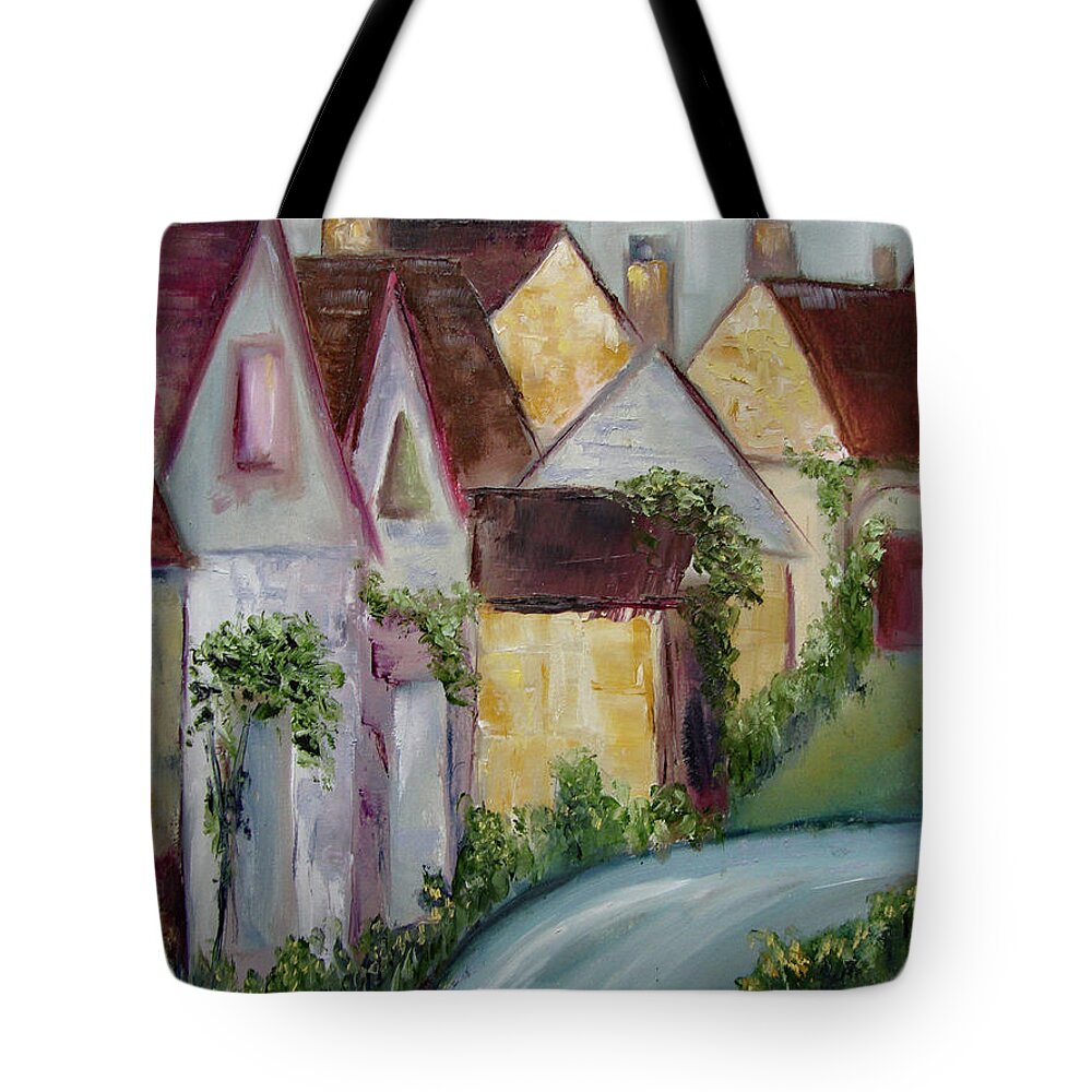 Bourton On The Water Tote Bag featuring the painting Bourton on the Water by Roxy Rich