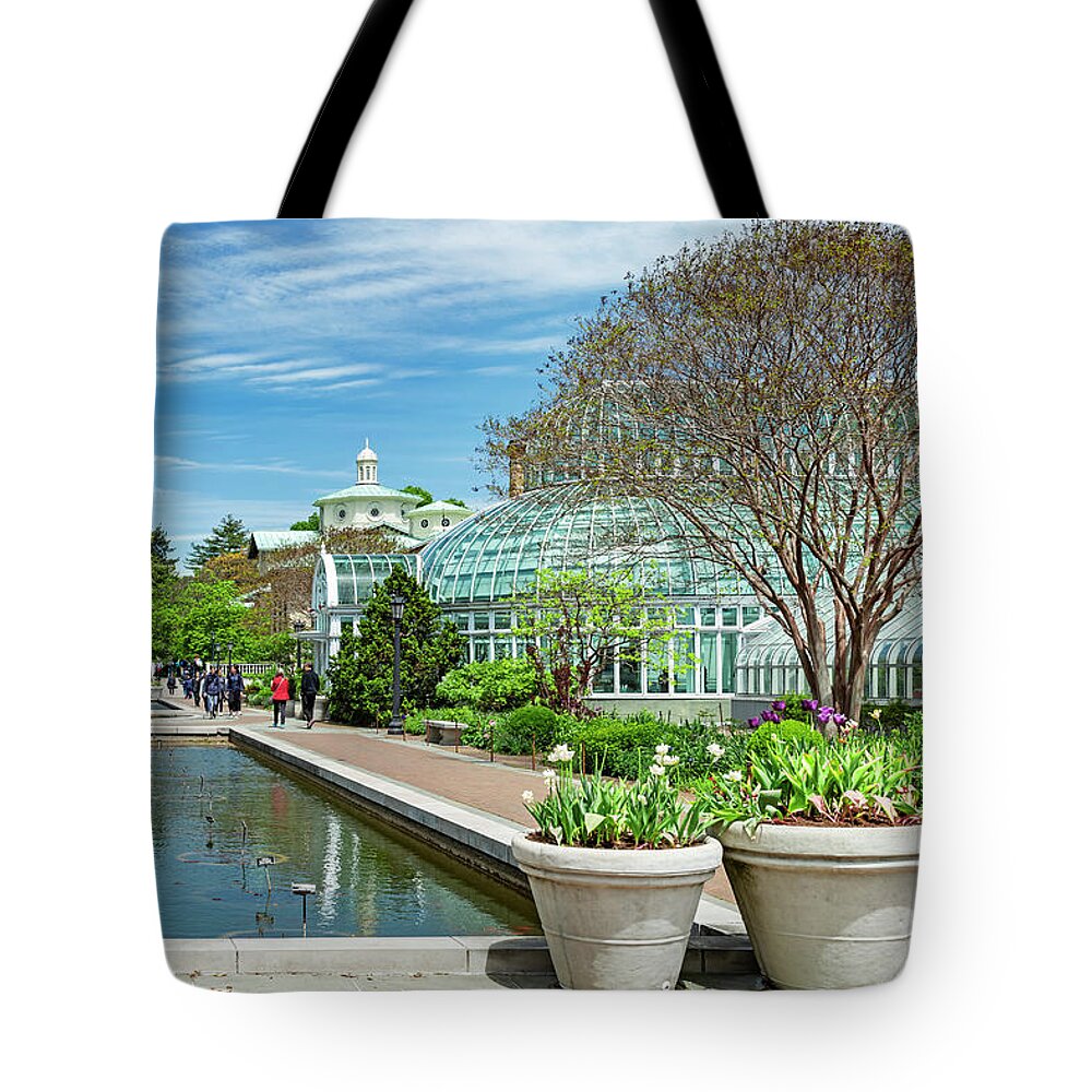 Estock Tote Bag featuring the digital art Brooklyn Botanic Garden, Nyc by Claudia Uripos