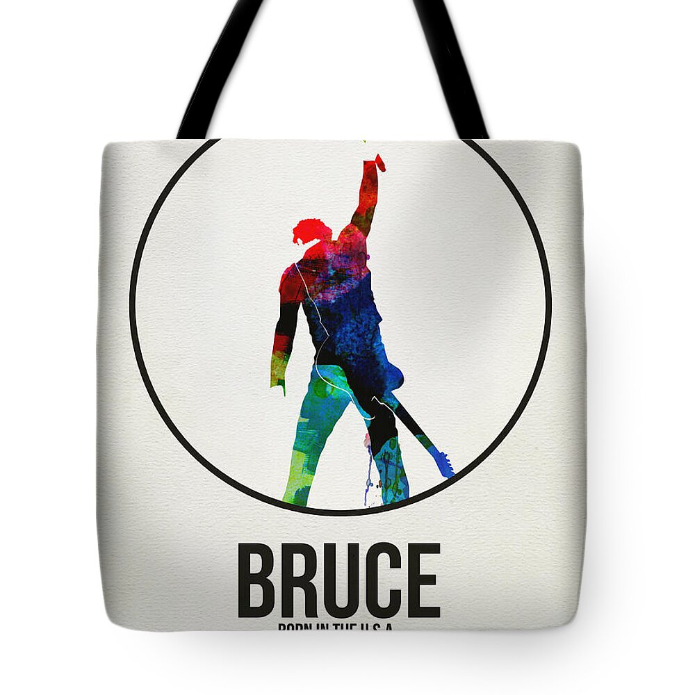  Tote Bag featuring the digital art Bruce Springsteen by Naxart Studio