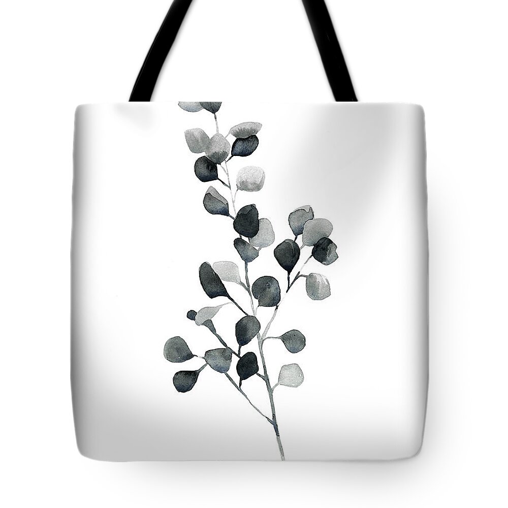 Botanical & Floral+leaves+lodge & Woodland Tote Bag featuring the painting Brume Botanical IIi by Emma Scarvey