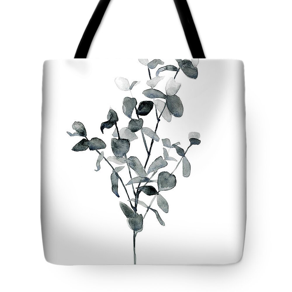 Botanical & Floral+leaves+lodge & Woodland Tote Bag featuring the painting Brume Botanical Iv by Emma Scarvey