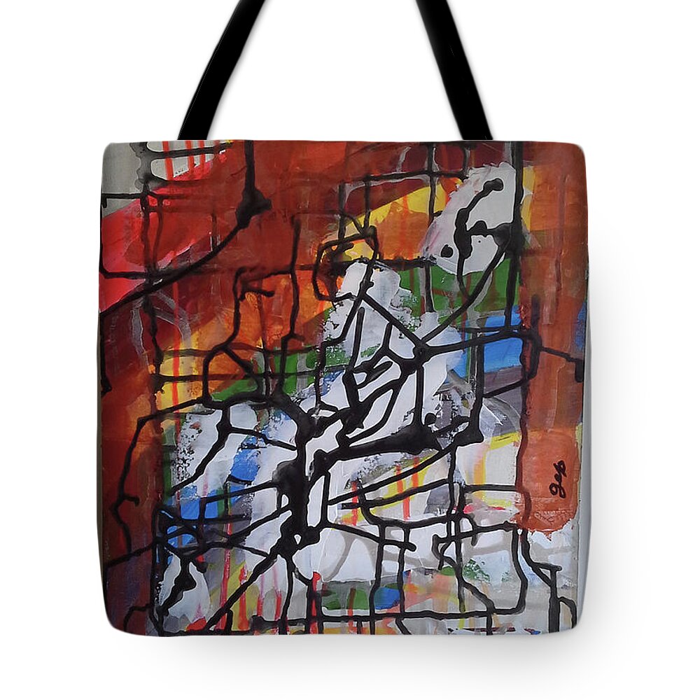  Tote Bag featuring the painting Caos 08 by Giuseppe Monti