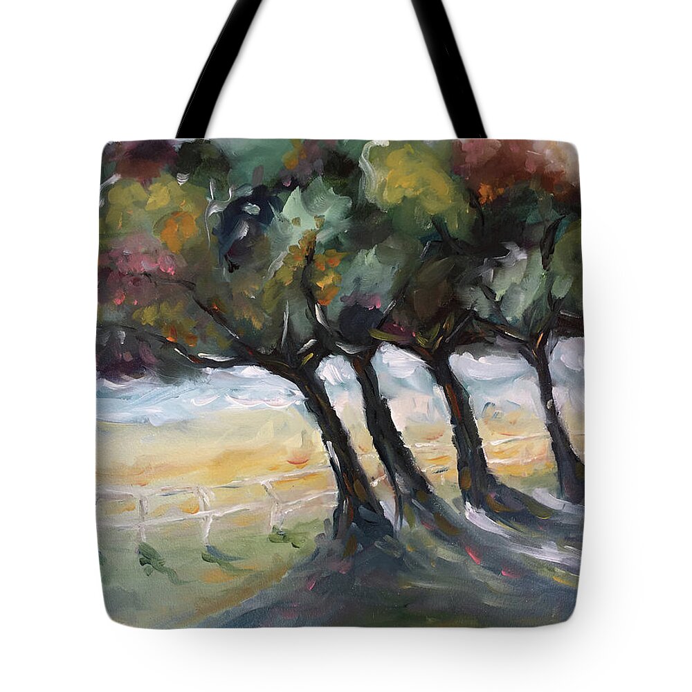 Country Tote Bag featuring the painting Country Road by Roxy Rich