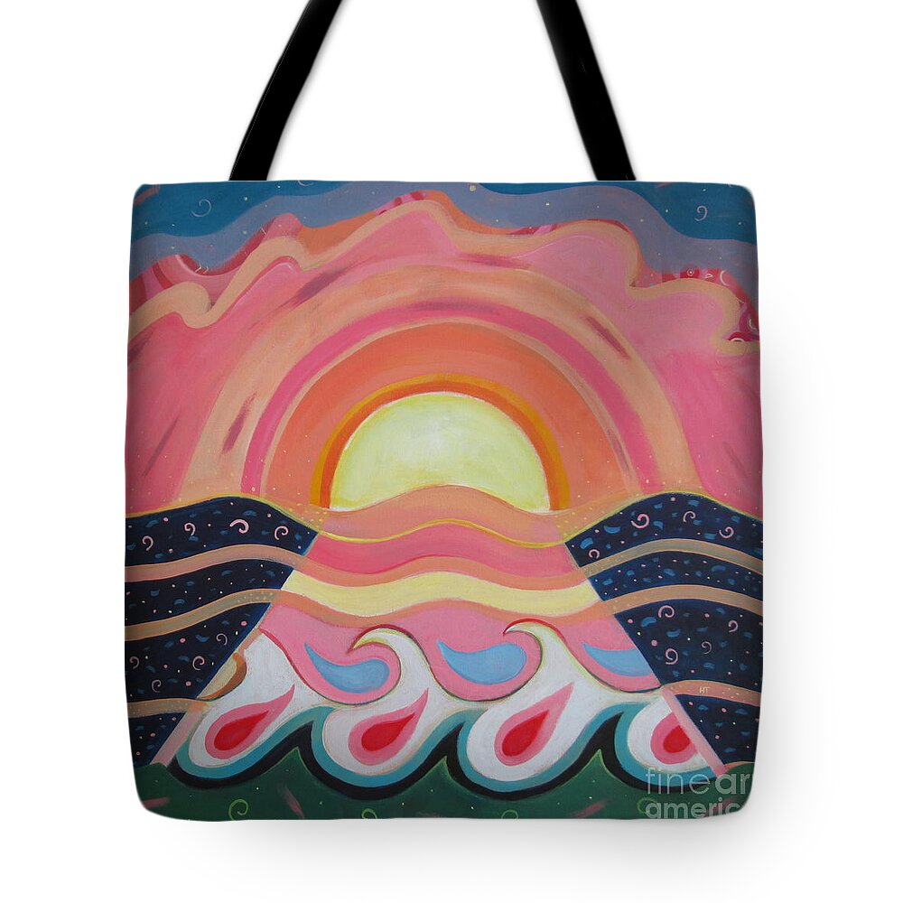 Creating Unity By Helena Tiainen Tote Bag featuring the painting Creating Unity #1 by Helena Tiainen