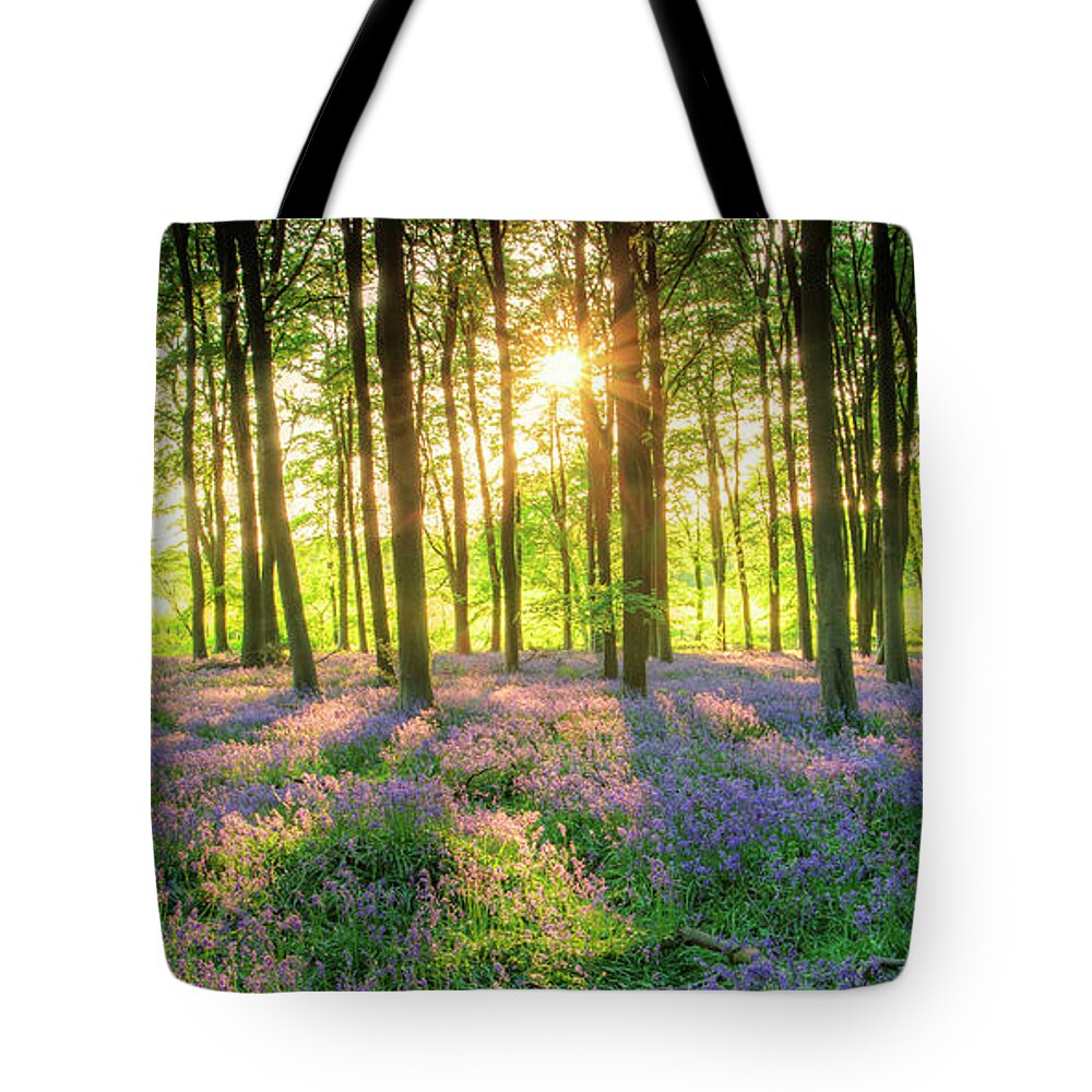 Tranquility Tote Bag featuring the photograph English Bluebells #1 by Tu Xa Ha Noi