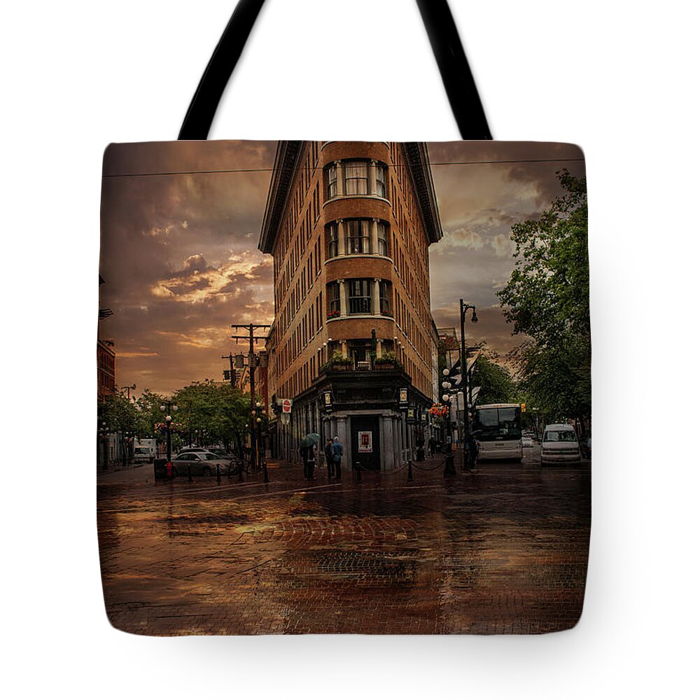 Wet Night Tote Bag featuring the digital art Europe Hotel #1 by Jim Hatch