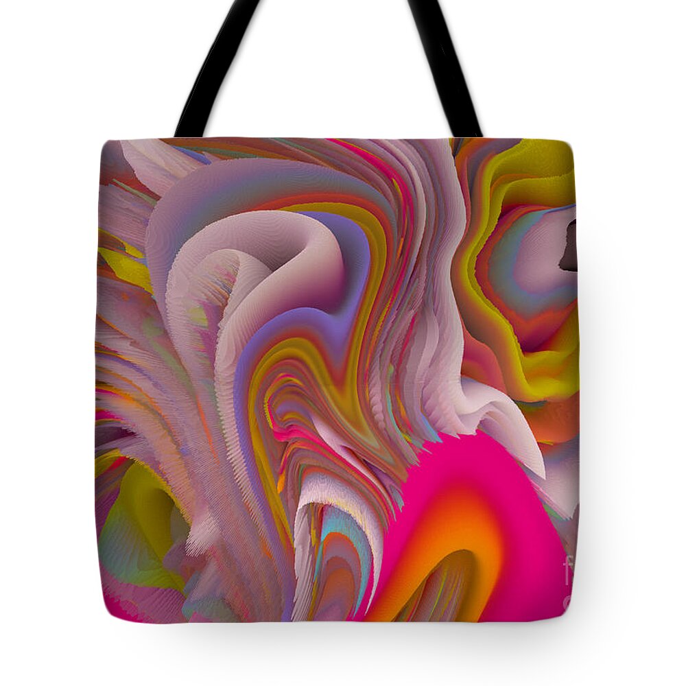 Bright Colors Tote Bag featuring the mixed media Flowers Of My Dreams 18 by Elena Gantchikova