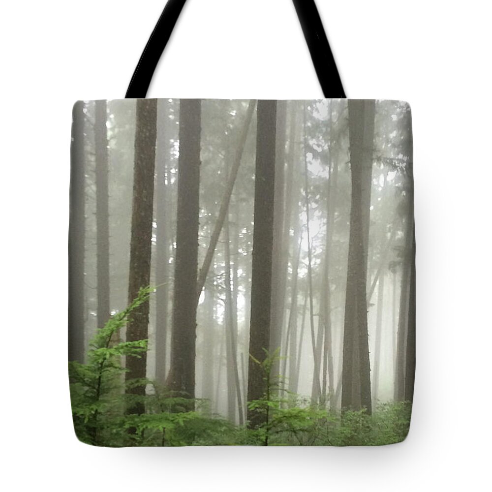 Karen Zuk Rosenblatt Art And Photography Tote Bag featuring the photograph Foggy Forest #1 by Karen Zuk Rosenblatt