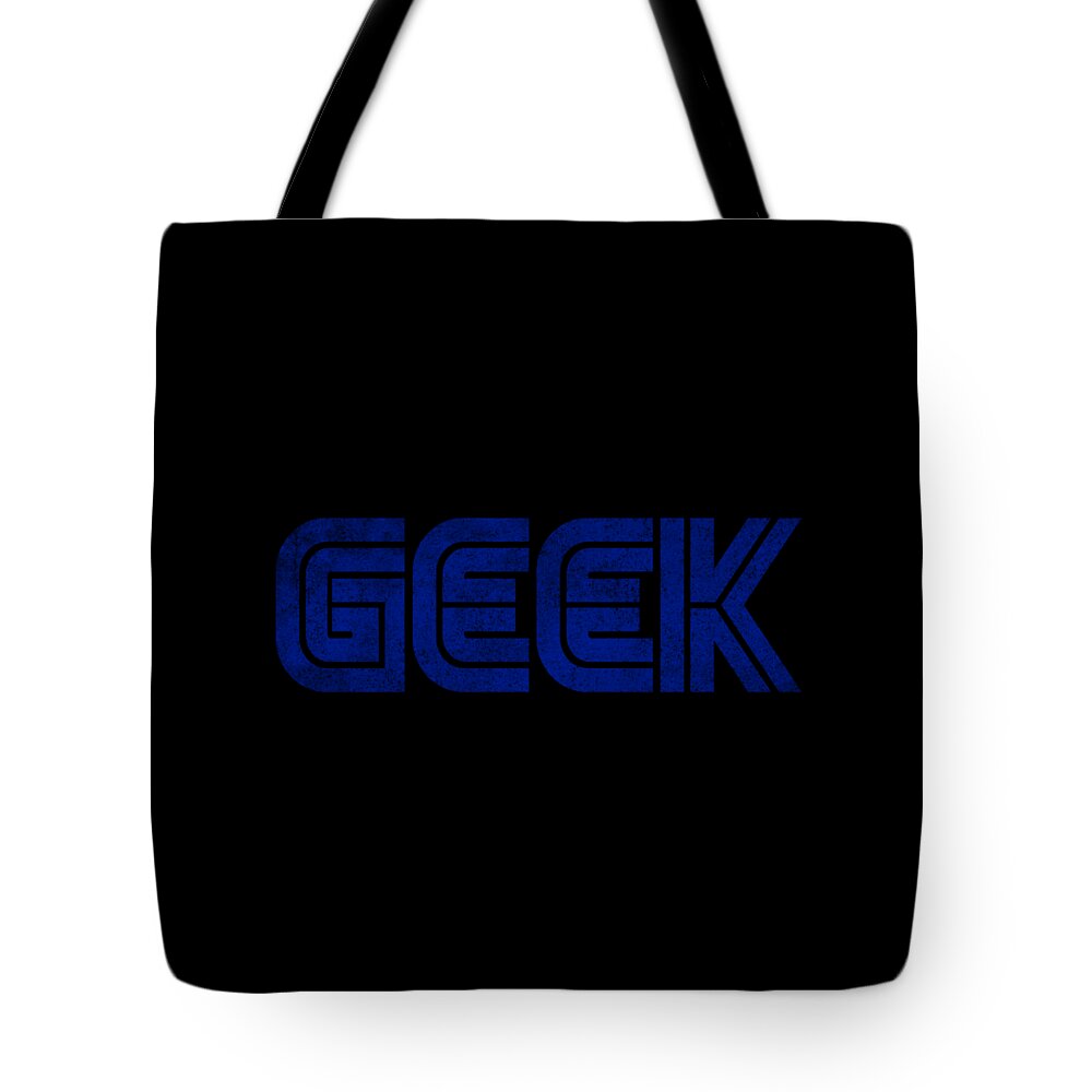 Cool Tote Bag featuring the digital art Geek White Vintage #1 by Flippin Sweet Gear