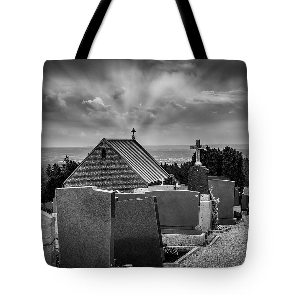 Cemetery Tote Bag featuring the photograph Friedhof Hohenpeissenberg cemetery #2 by Alessandra RC