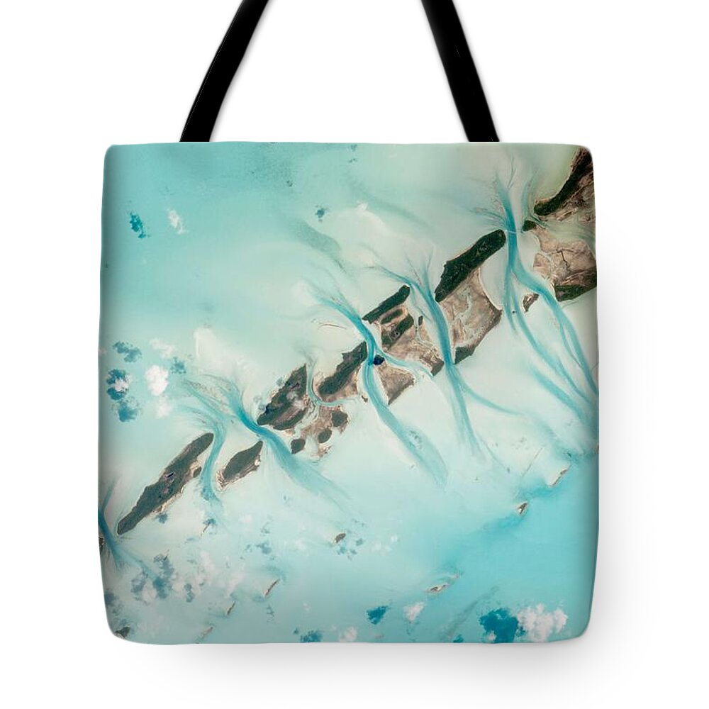 Earth Tote Bag featuring the painting Great Exuma Island, Bahamas #1 by Celestial Images