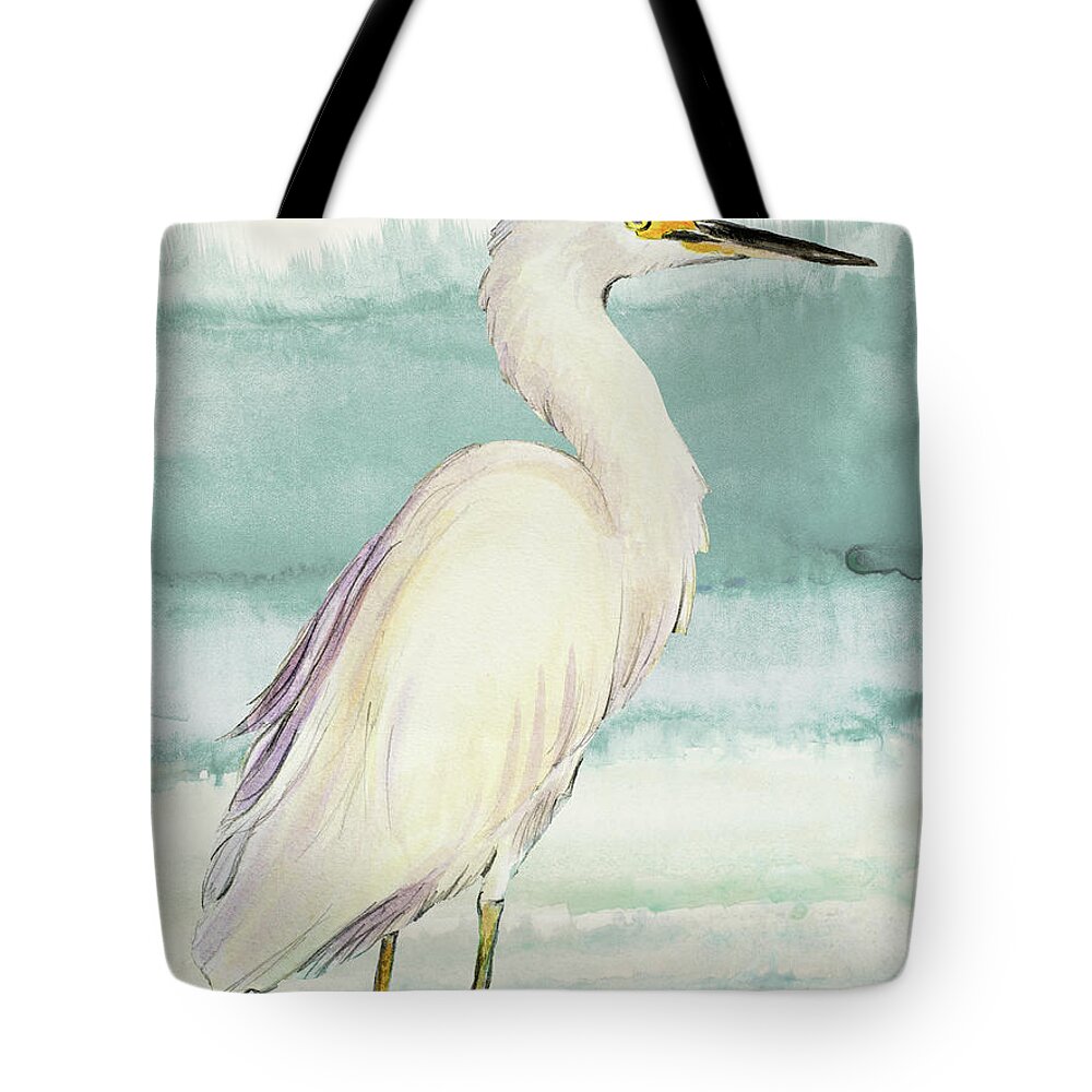 Heron Tote Bag featuring the painting Heron On Seaglass II #1 by Lanie Loreth