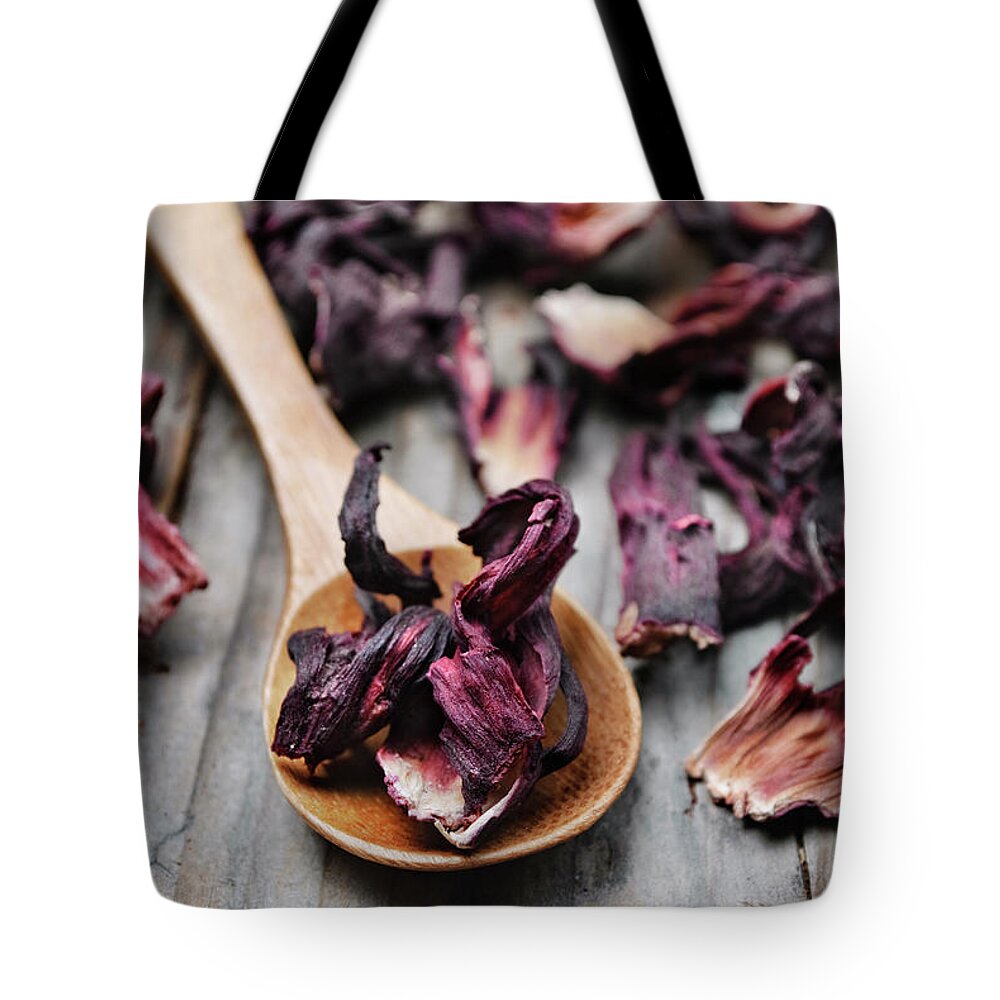 Tea Tote Bag featuring the photograph Hibiscus Tea #1 by Jelena Jovanovic