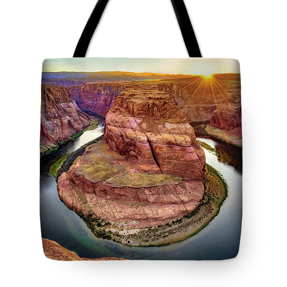 Estock Tote Bag featuring the digital art Horseshoe Bend, Page, Arizona #1 by Joanne Montenegro