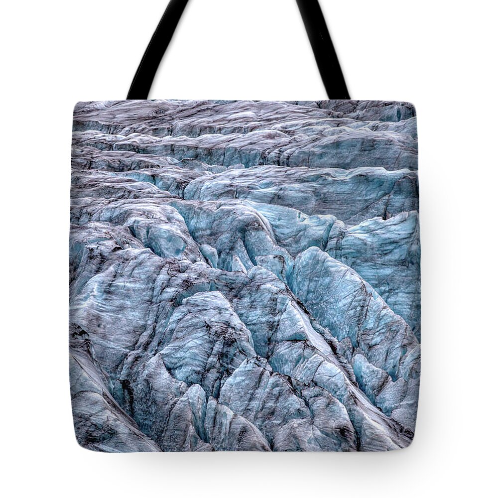 Drone Tote Bag featuring the photograph Iceland Glacier by David Letts