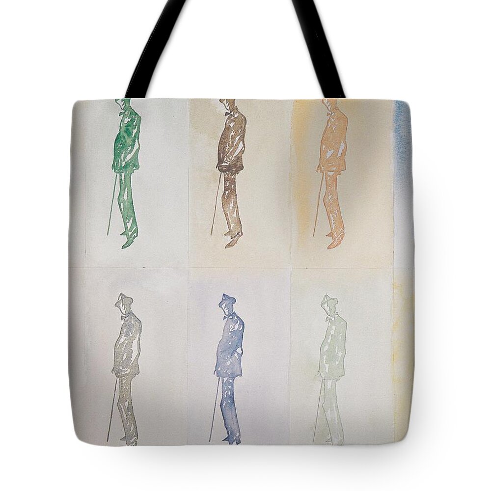 James Tote Bag featuring the painting James Joyce the Pluralist, Paris #2 by Roger Cummiskey
