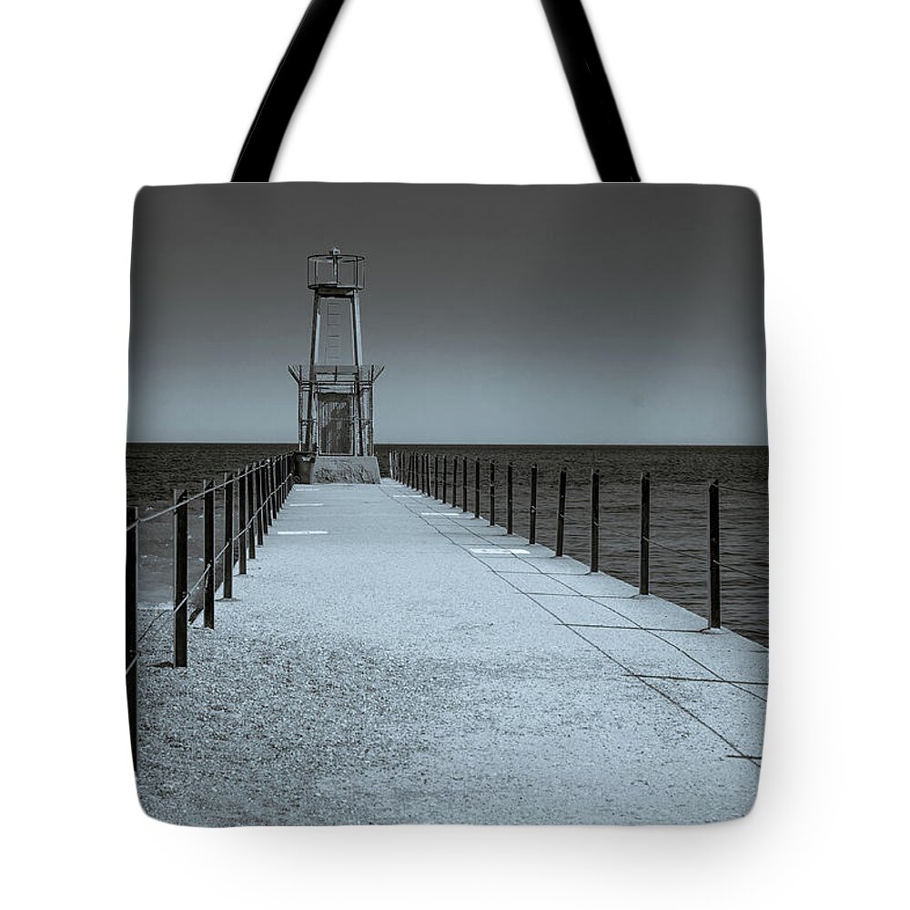 Lighthouse Tote Bag featuring the photograph Lake Michigan #1 by Miguel Winterpacht