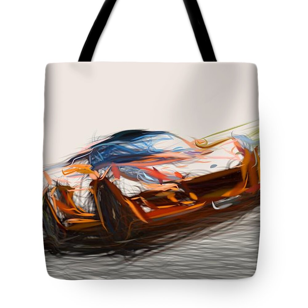 Lotus Tote Bag featuring the digital art Lotus Exige Cup 260 Draw #1 by CarsToon Concept
