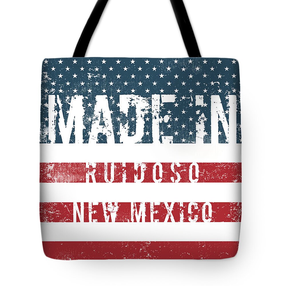 Ruidoso Tote Bag featuring the digital art Made in Ruidoso, New Mexico #1 by Tinto Designs