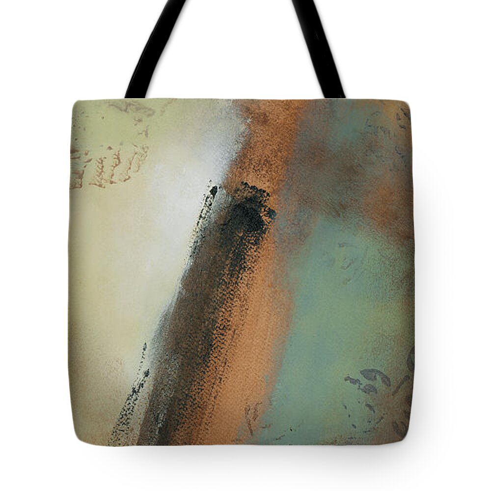 Abstract Tote Bag featuring the painting Misty Morning II #1 by Lanie Loreth